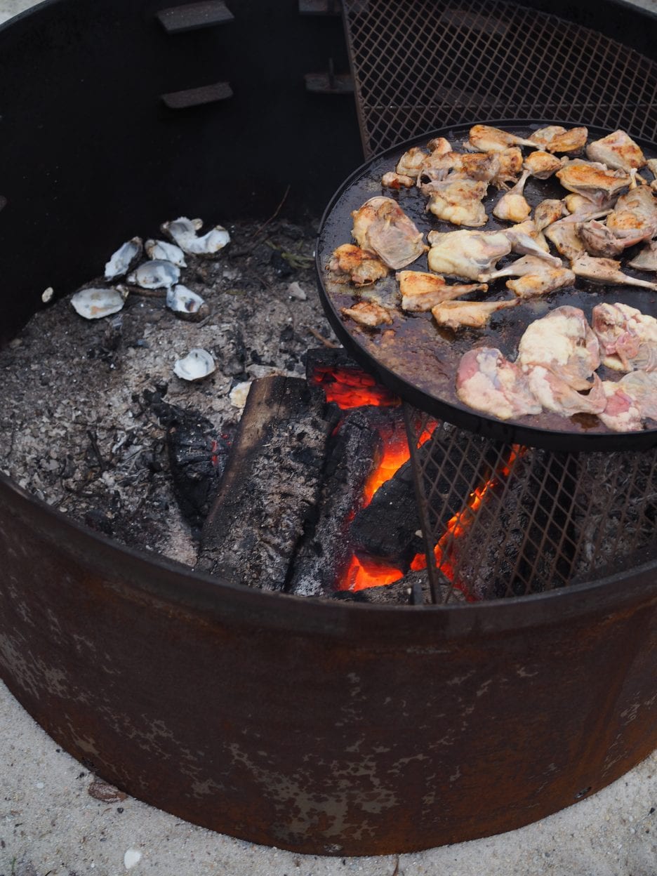 dinner on the fire wukalina walk