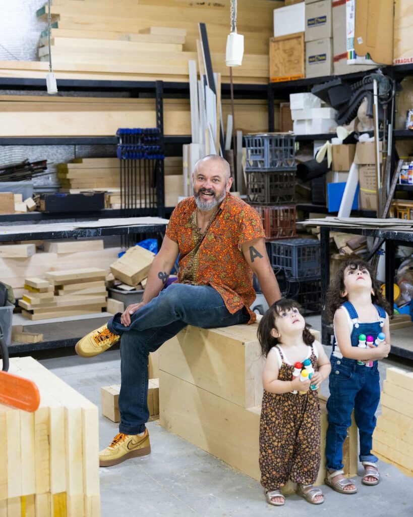 Abdul-Rahman, Aziza & Althea in Abdul-Rahman's studio, photo: Bo Wong.