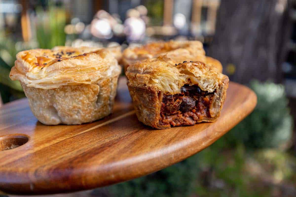 The pies from Picnic Real Food Bar on Tamborine Mountain. Photography: Luke Marsden.