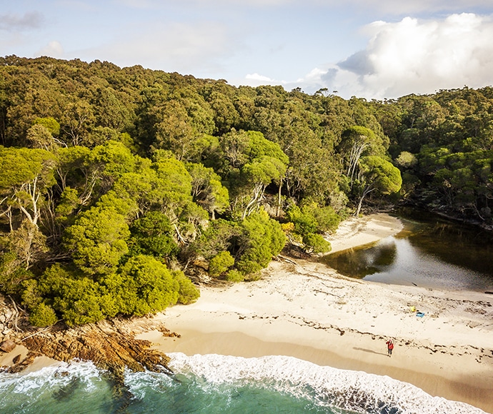 Aerial images, Bittangabee campground, Beowa National Park Credit: John Spencer/DPE