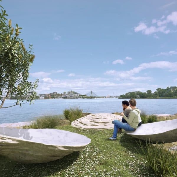 Yuwaalaraay designer Lucy Simpson's oyster installations as part of Yananurala / Image: Doug and Wolf