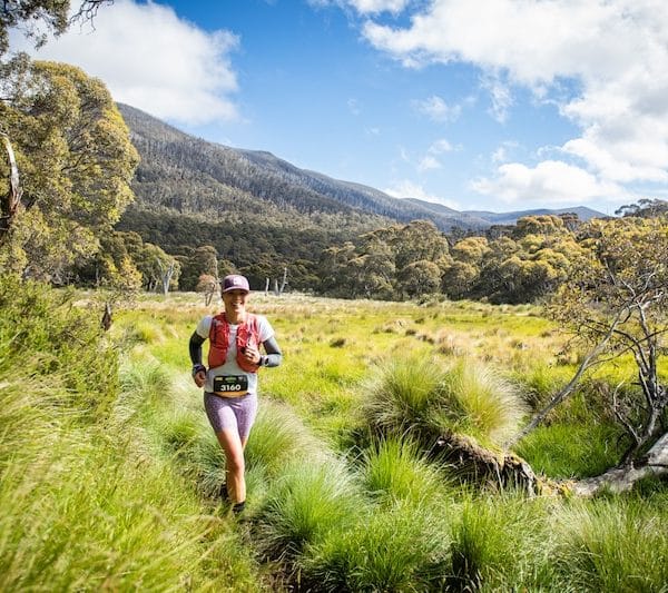 A runner participating at Ultra-Trail Kosciuszko by UTMB 2022. Photo: Tim Bardsley-Smith