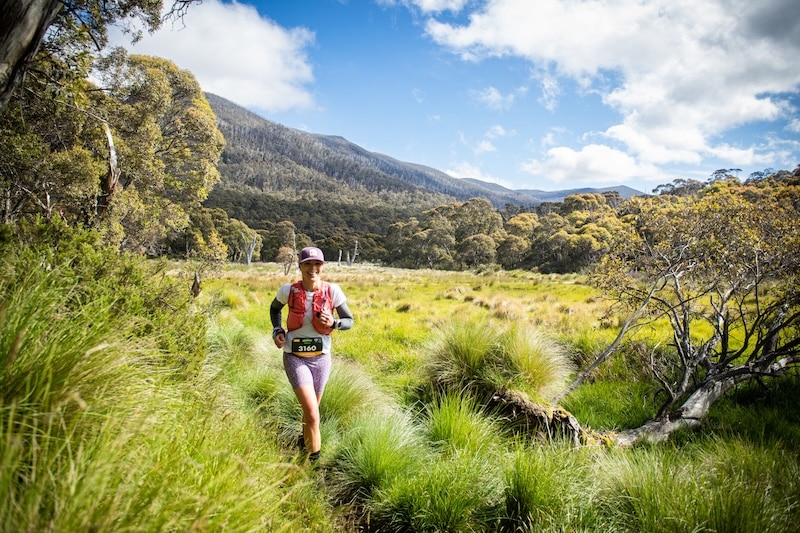 A runner participating at Ultra-Trail Kosciuszko by UTMB 2022. Photo: Tim Bardsley-Smith