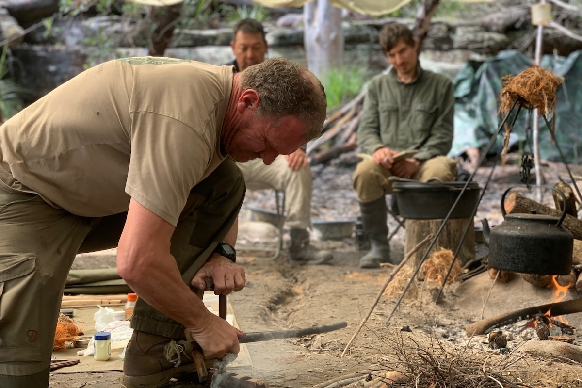 Gordon Dedman - Fire making lesson