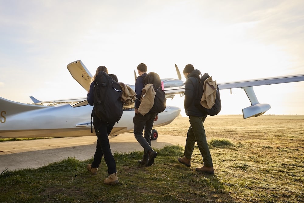 Boarding flight to Tidbinbilla Nature Reserve - Amazon's Right Now Climate Fund